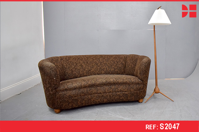 Vintage 1950s Kidney shaped sofa | Re-upholstery Project