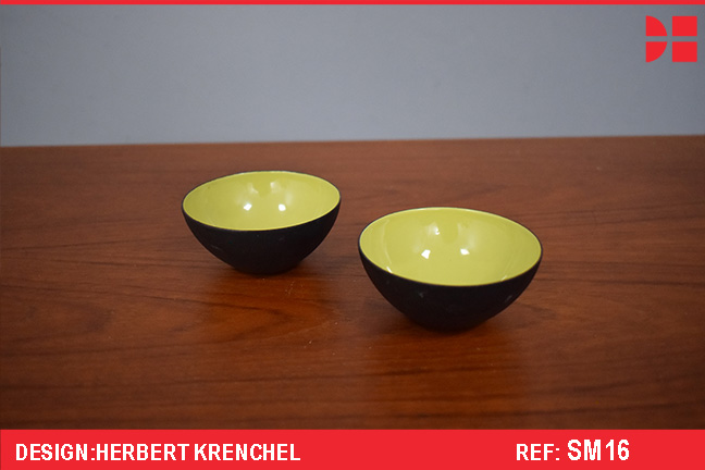Green Krenit bowls Designed in 1953 by Herbert krenchel 