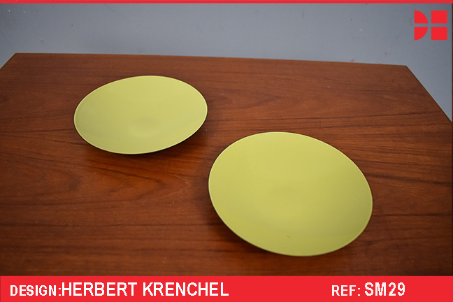 Green Krenit plates Designed in 1953 by Herbert Krenchel 