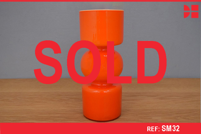 Vintage Orange glass vase inspired by 1970s Italian Craftsmanship 