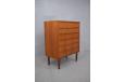 1960s Design chest of drawers in teak with carved lip handles - view 5