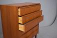 1960s Design chest of drawers in teak with carved lip handles - view 6