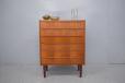 1960s Design chest of drawers in teak with carved lip handles - view 2