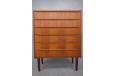 1960s Design chest of drawers in teak with carved lip handles - view 4