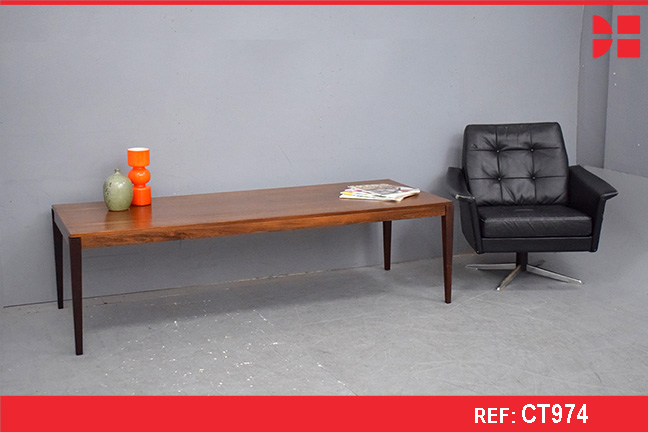 Vintage Danish design rectangular coffee table in rosewood