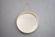 Vinatge round wall-hanging mirror with cream frame - view 2
