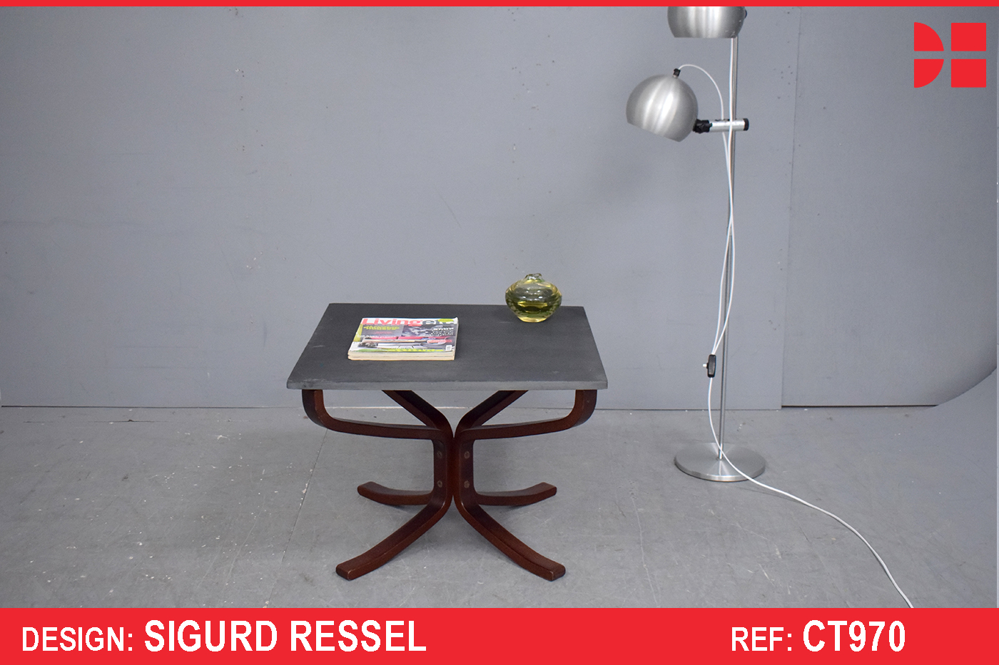 Vintage slate 'Falcon' coffee table | Sigurd Ressel