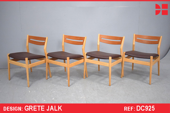 Grete Jalk design set of 4 dining chairs model 32-42