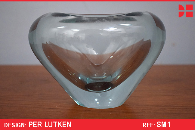 Blue "Heart" vase designed by Per Lutken 