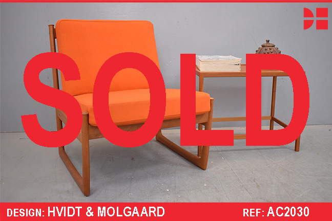 Hvidt & Molgaard midcentury teak easy chair (no arms) with original sprung cushions