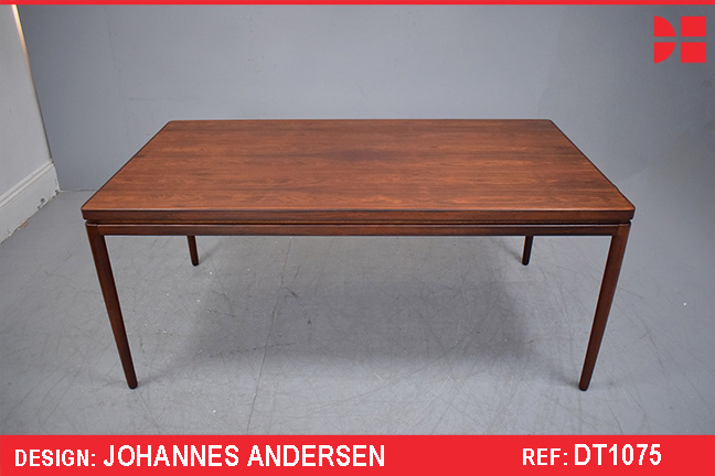 Johannes Andersen dining table with 2 extra leaves | Vintage rosewood