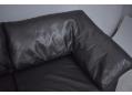L-shaped back & arm cushions in black leather
