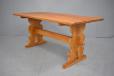 Solid oak plank table on trestle legs  - view 2
