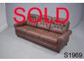 Retro 1970s 3 seat sofa in brown colour leather 