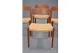Midcentury teak frame dining chairs with new papercord seats - Niels Moller 1954