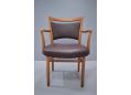 Rare FINN JUHL armchair with oak frame, teak grabrail and new leather upholstery. 