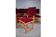 High back red velour dining chairs, set of 12