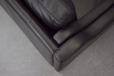 Vintage black leather 2 seater box sofa with oak legs - view 8