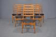 Set of 6 high-back dining chairs in teak | Reupholstery Project - view 4