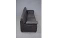 Modern black leather 2 seater sofa with zip cushions - view 7