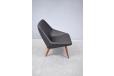 Atomic age 1950s easychair with new black leather upholstery - view 8