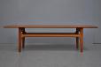 Vintage TRIOH coffee table with woven cane lower shelf - view 5