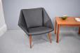 Atomic age 1950s easychair with new black leather upholstery - view 9