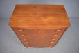 Bow fronted chest of drawers in vintage teak  - view 8