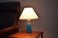 Nils Kahler stoneware table lamp with blue glaze & Le Klint shade - view 3