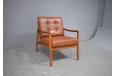 Ole Wanscher vintage teak armchair with original leather cushions  - view 3