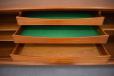 Solid teak drawers with dove-tail joins and green felt lined