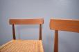 All original woven papercord seat on Arne Hovmand-Olsen dining chair in teak.