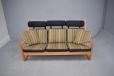 Vintage oak high back sofa with Rainbow upholstery - view 4