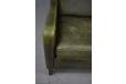 Classic wingback armchair in original green leather - view 6