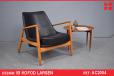 Ib Kofod Larsen vintage black leather SEAL armchair | 1957 - view 1