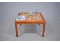 Vintage Danish made coffee table in teak with patterned tiles