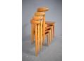 Easy stackable heart chairs in beech and plywood teak