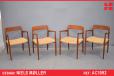Niels Moller midcentury teak armchairs with new cord seat  - view 1