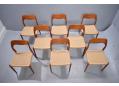Set of 8 teak framed dining chairs model 71 designed by Niels Moller