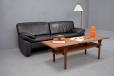 Modern black leather 2 seater sofa with zip cushions - view 2