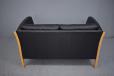 Vintage black leather 2 seat box sofa by Stouby - view 4