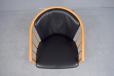 Modern Danish beech frame tub chair with leather cushions - view 5