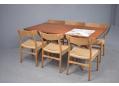 Hans Wegner desk model AT303 paired with Hans Wegner CH23 oak dining chairs