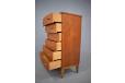 Bow fronted chest of drawers in vintage teak  - view 7