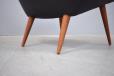 Atomic age 1950s easychair with new black leather upholstery - view 7