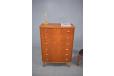 Bow fronted chest of drawers in vintage teak  - view 10