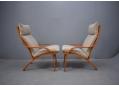 Comfortable Danish made armchair with beech frame. 2 available.