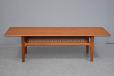 Vintage TRIOH coffee table with woven cane lower shelf - view 4