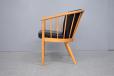 Modern Danish beech frame tub chair with leather cushions - view 9