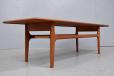 Vintage TRIOH coffee table with woven cane lower shelf - view 7